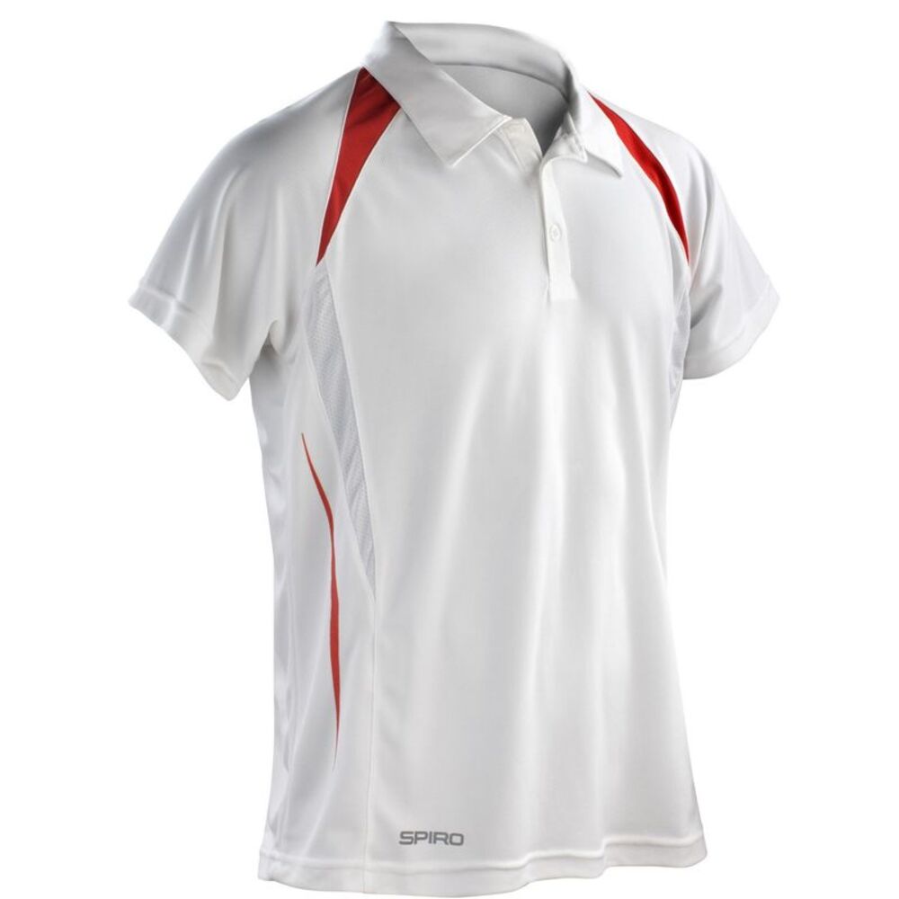 Spiro Mens Team Spirit Polo Shirt / White/Red